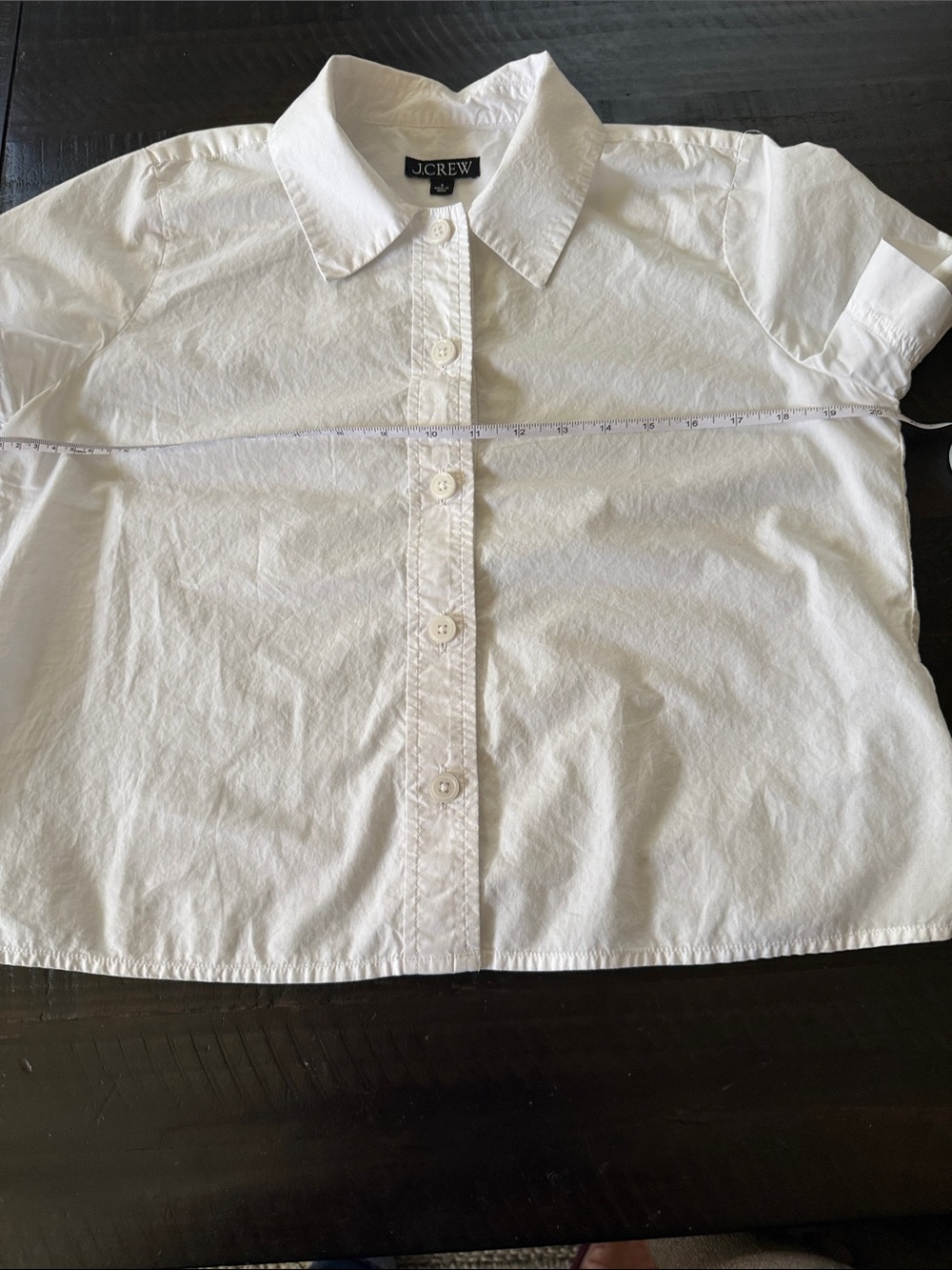 J. Crew White Short-Sleeve Button-Down Shirt